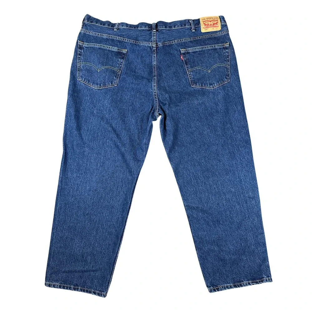 Levis 550 Relaxed Fit Tapered Leg Jeans Dark Wash Blue Denim Mens 46x29